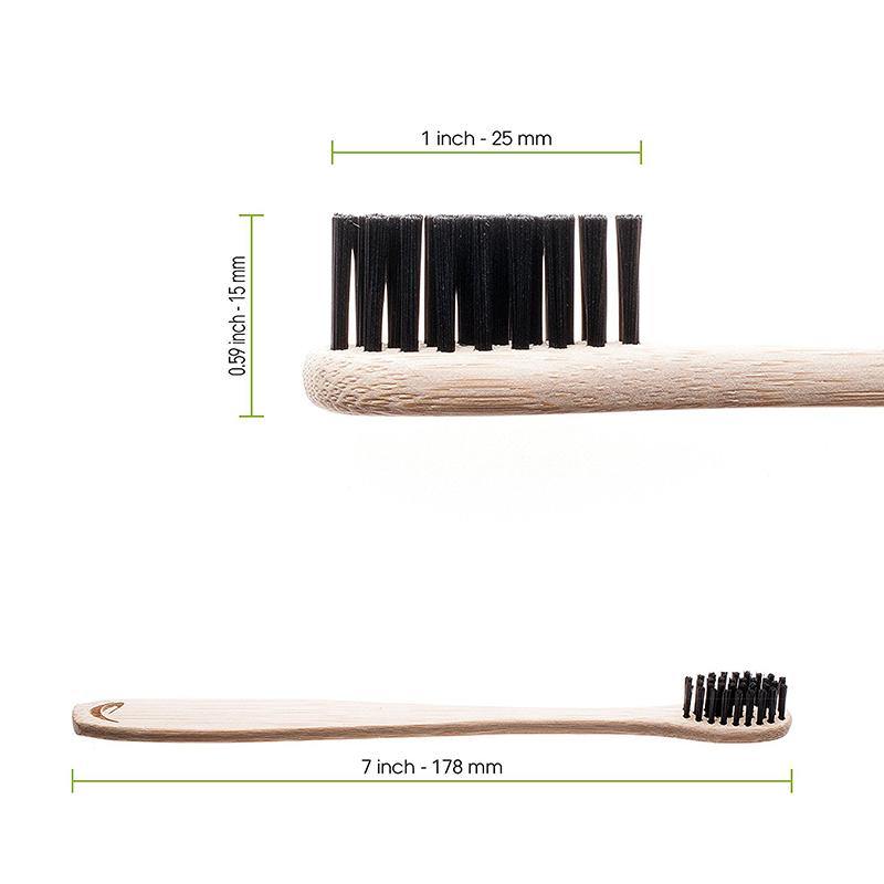 Bamboo Toothbrush with Charcoal Bristles - EmeRubies