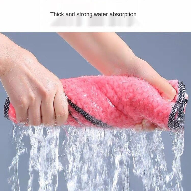 Reusable High Density Coral Fleece Household Non-stick Oil Dish Cleaning Cloth