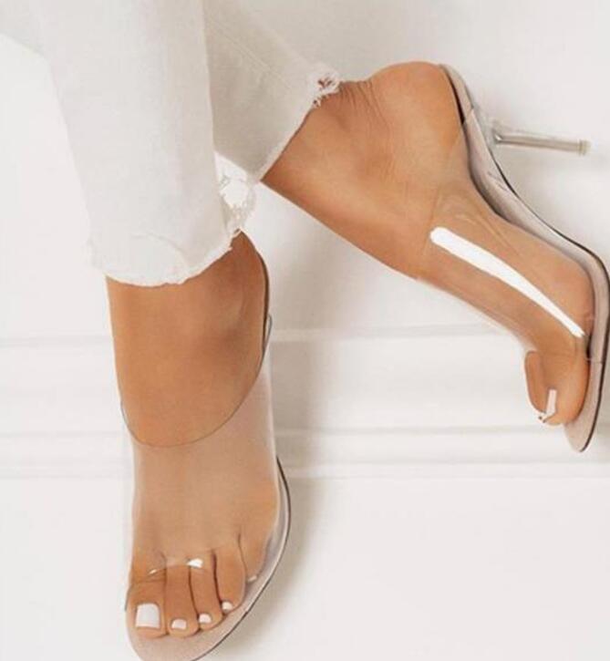 Women Transparent High Heel Sandals