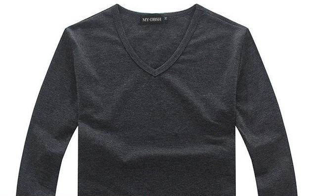 Men Casual Cotton Long Sleeve Slim Fit T-Shirt - EmeRubies