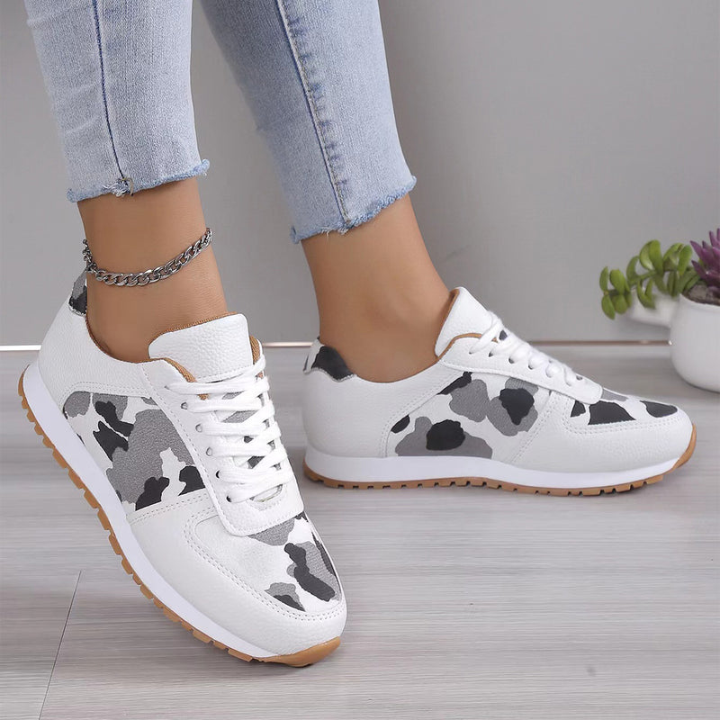 Trendy Leopard Print Lace-up Sneakers for Women