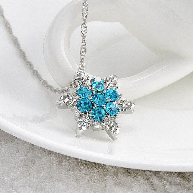 Snowflake Flower Necklace and Pendant