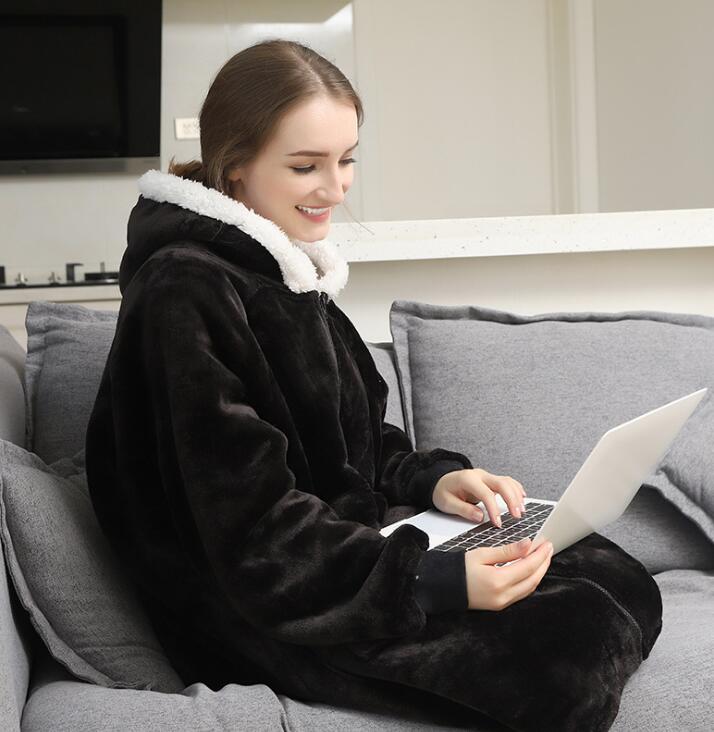 Ultra-Plush Oversize Wearable Blanket Hoodie for Women