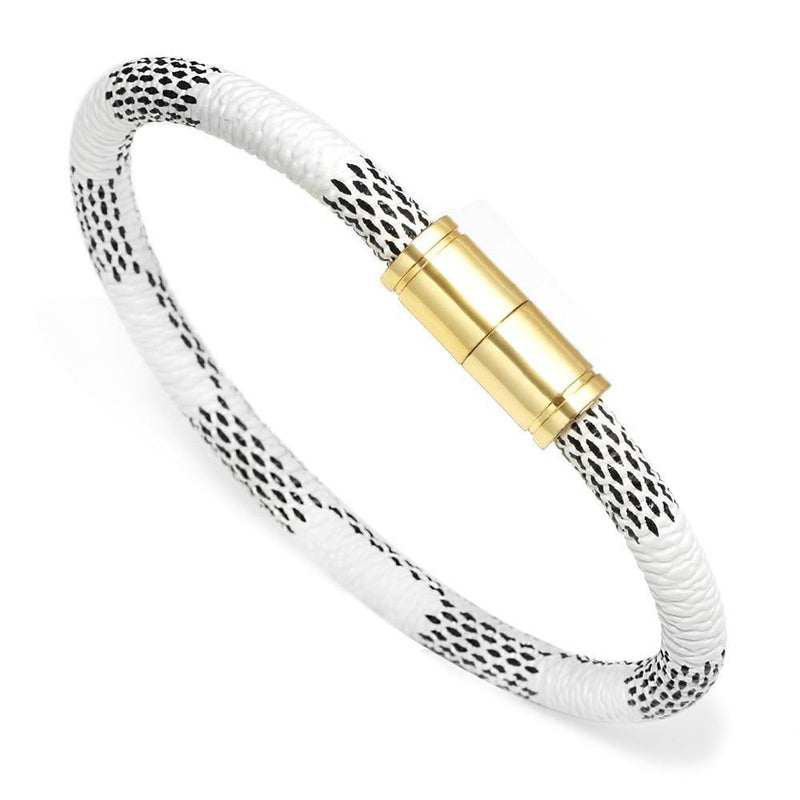 Men Women Leather Bracelet with Stainless Steel Magnetic Clasp - EmeRubies