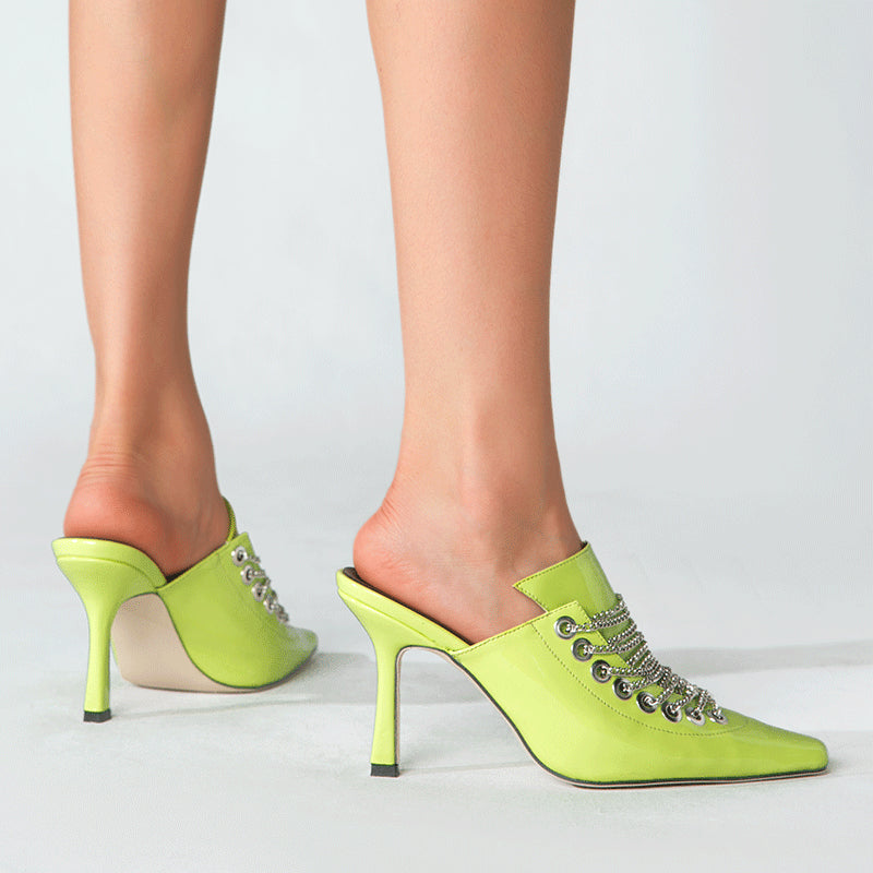 Elegant Women Stiletto High Heels Pointed Toe Sandals - Plus Size