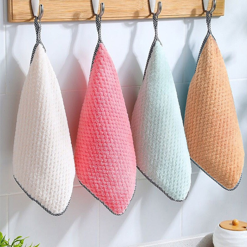 Reusable High Density Coral Fleece Household Non-stick Oil Dish Cleaning Cloth