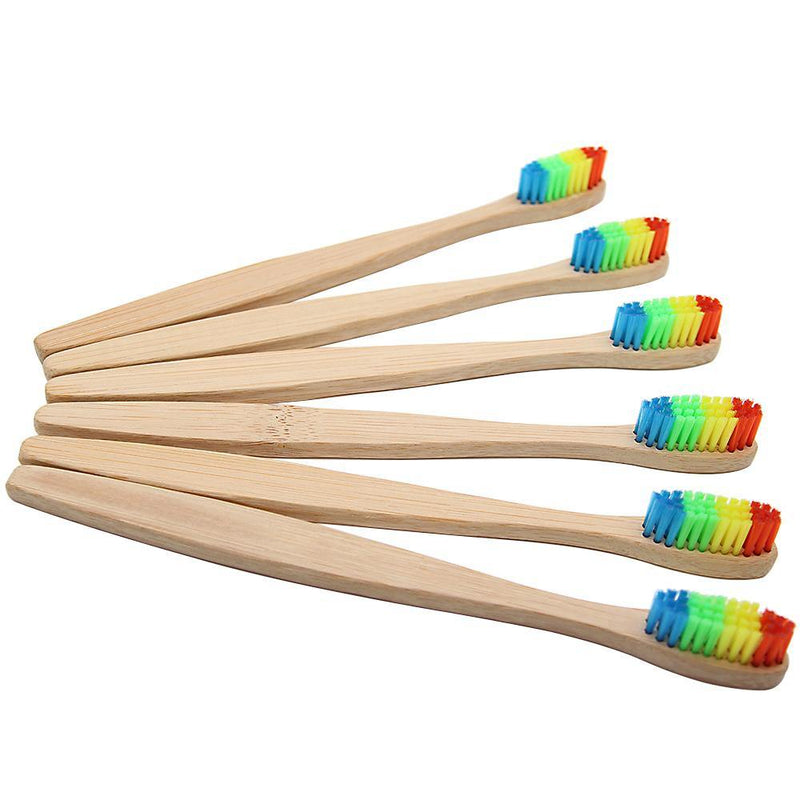Colorful Bristles Bamboo Toothbrush - EmeRubies
