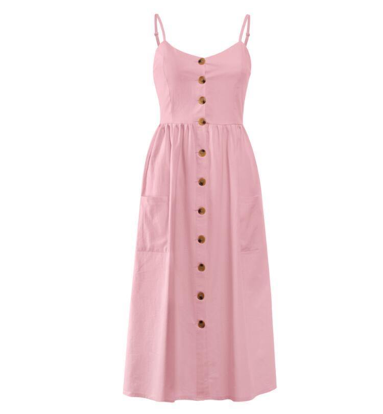 Elegant Button-Down Sleeveless Polka Dots Dress for Women - EmeRubies