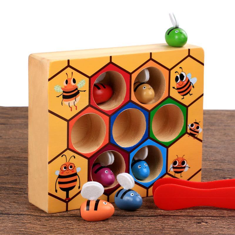 Logwood Children Wooden Novelty & Gag Toys: Bee-to-Hive Learning Toys - EmeRubies