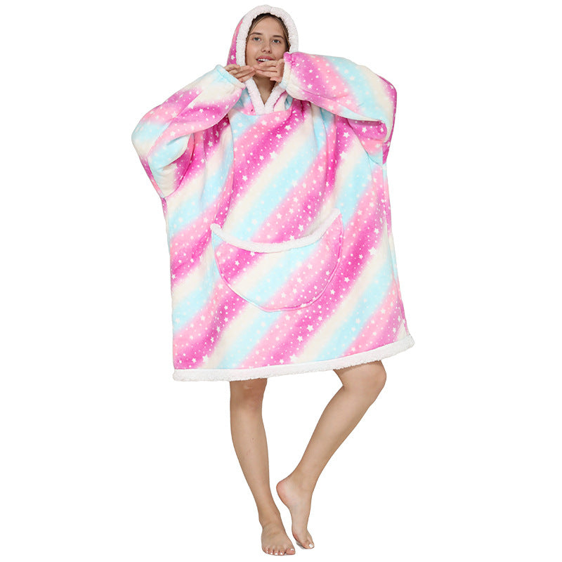Cosy Lamb Velvet Pullover Hoodie Blanket for Women