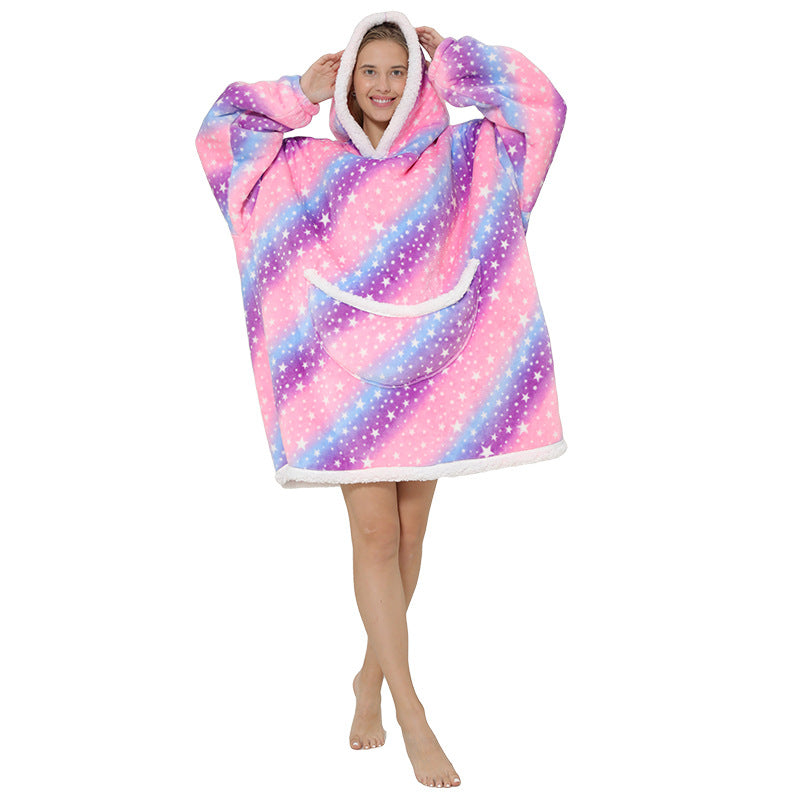 Cosy Lamb Velvet Pullover Hoodie Blanket for Women