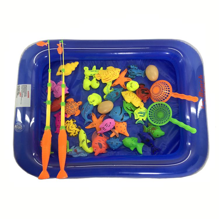 Inflatable Pool Magnetic Fishing Toy Set - 40 Pieces