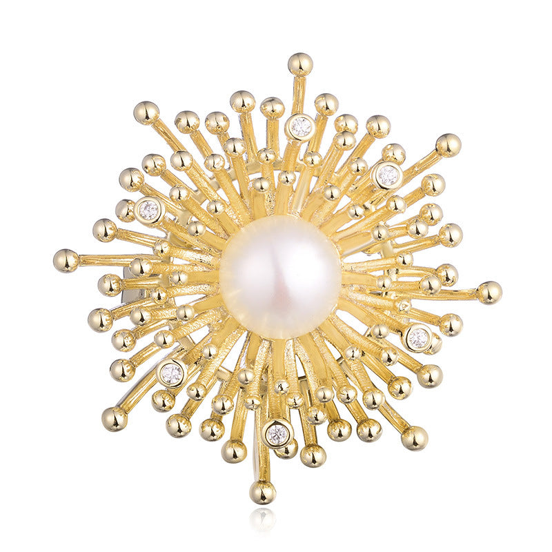 Exquisite Fireworks Fashion Pearl Brooch for Women