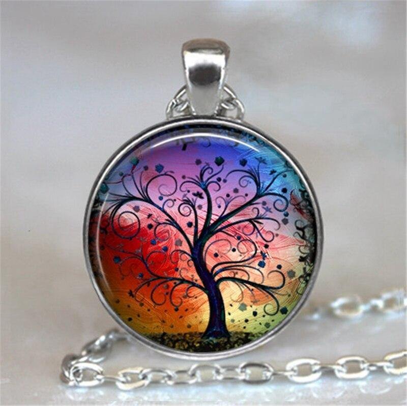 Charming Tree Of Life Cabochon Statement Necklace - EmeRubies