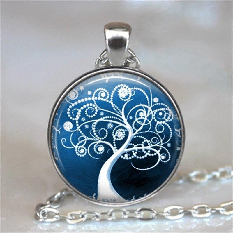 Charming Tree Of Life Cabochon Statement Necklace - EmeRubies