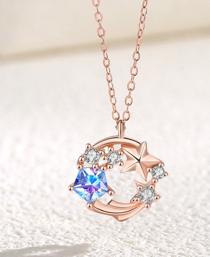 Star Studded Pendant Necklace for Women